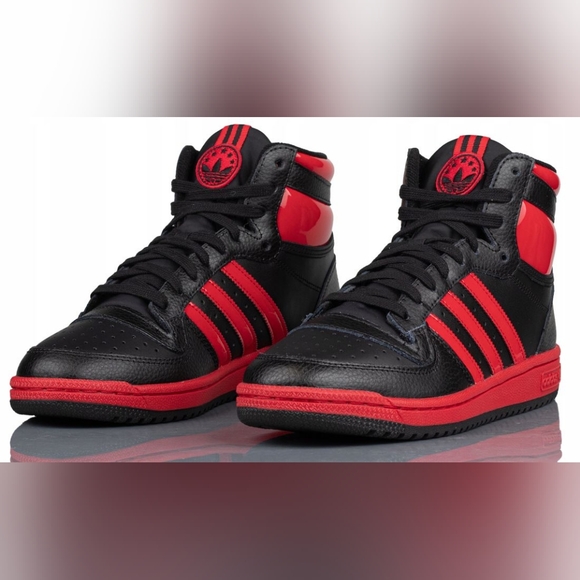 Adidas Originals TOP TEN Size 8 Mens RB IF7814 BLACK/BETTER SCARLET Shoes - Picture 2 of 9